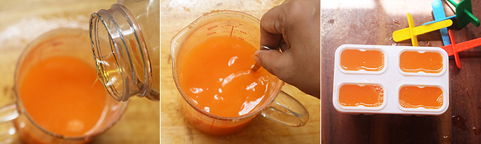 How to make orange carrot juice popsicle recipe - Step4