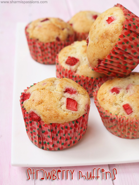 eggless strawberry muffins recipe