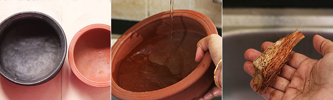 How to season claypots for first use - Step1