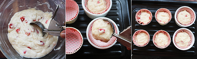 How to make eggless strawberry muffins recipe - Step7