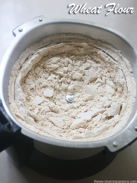 Homemade wheat flour before sieve