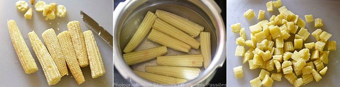 How to make baby corn fry - Step1