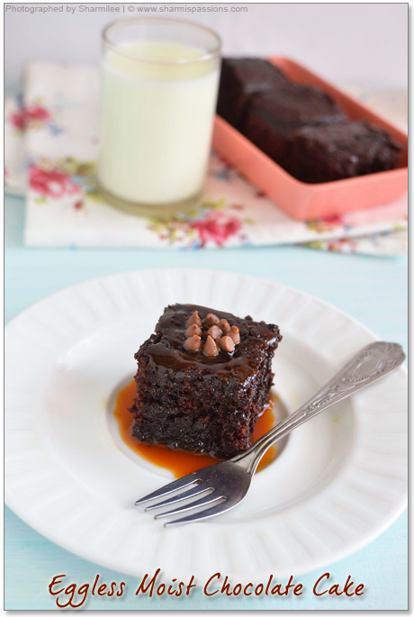 Moist Chocolate Cake(With no eggs & butter)