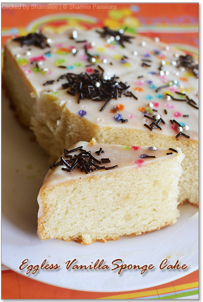 Eggless Vanilla Sponge Cake Recipe