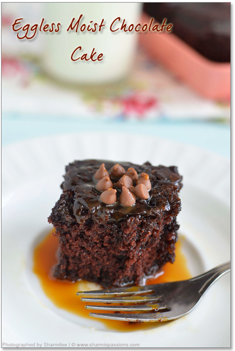 Moist Chocolate Cake(With no eggs & butter)