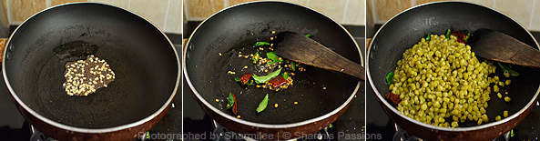 How to make green gram sundal - Step2