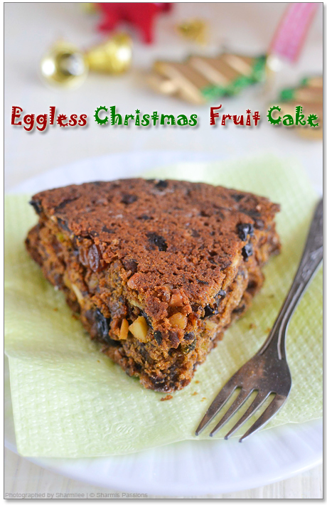 Eggless Christmas Fruit Cake Recipe