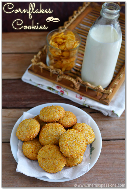 Eggless Cornflakes Cookies Recipe