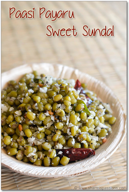 Green Gram Sweet Sundal Recipe
