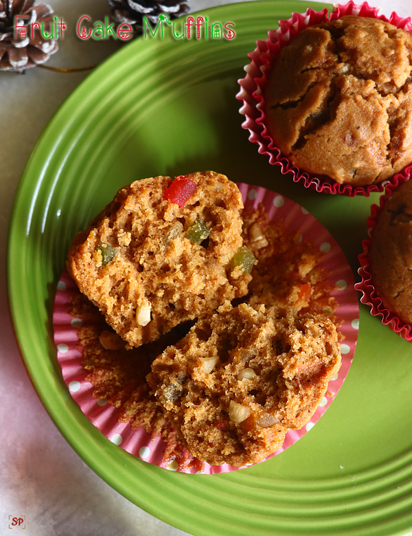 eggless fruit cake muffins recipe