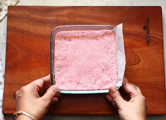 coconut ice recipe - set it for 2 hrs