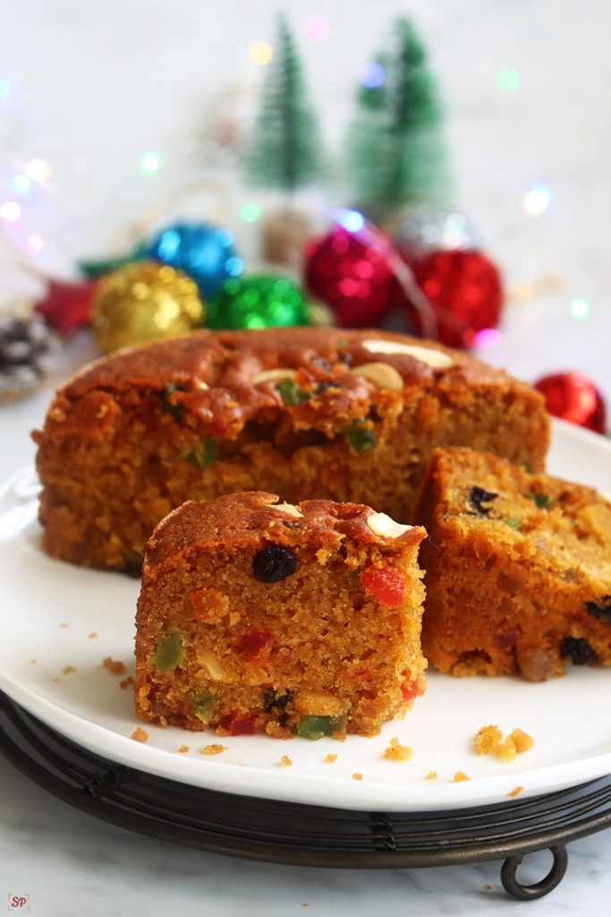 Eggless Fruit Cake Recipe | Christmas Fruit Cake Recipe - Sharmis Passions