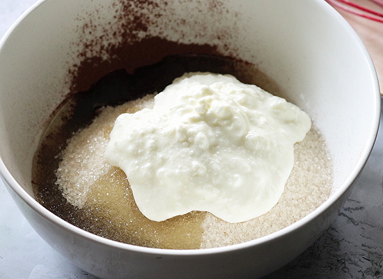 Eggless chocolate crinkle cookies recipe add curd oil and sugar