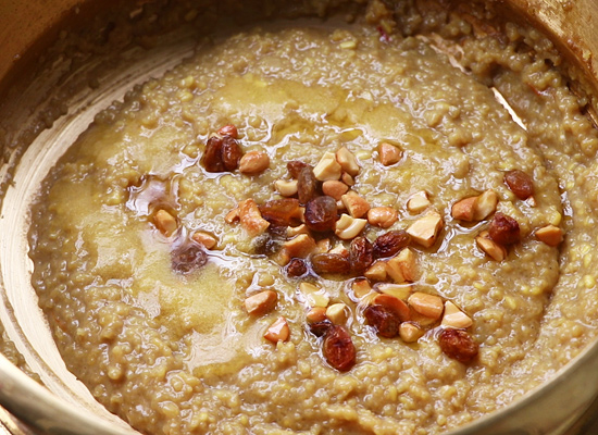Millet sakkarai pongal recipe add nuts and ghee