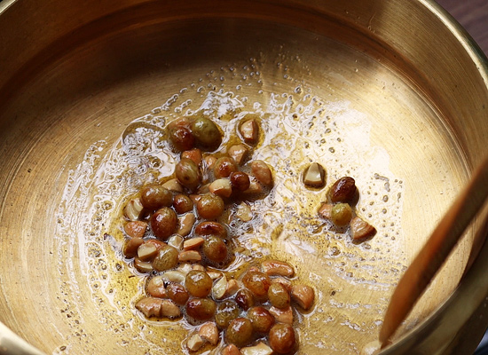Millet sakkarai pongal recipe fry cashews,raisins