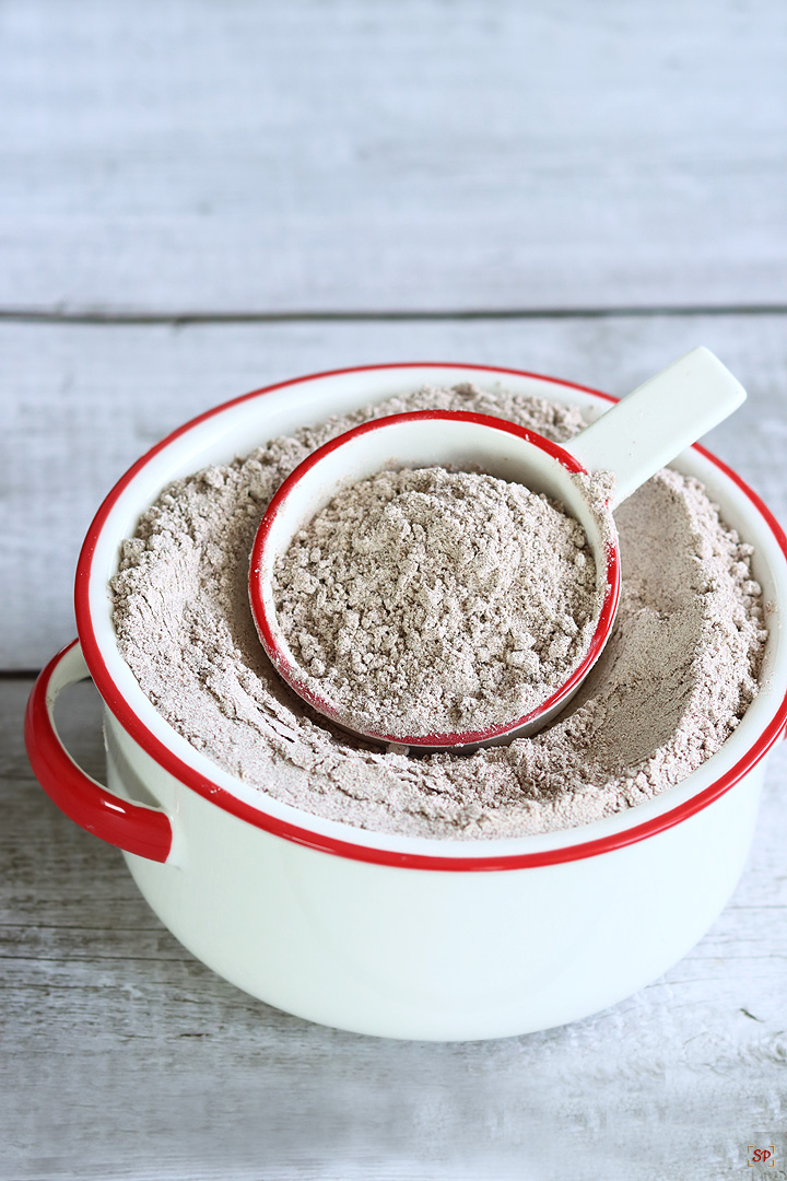 homemade sprouted ragi flour placed in a white bowl