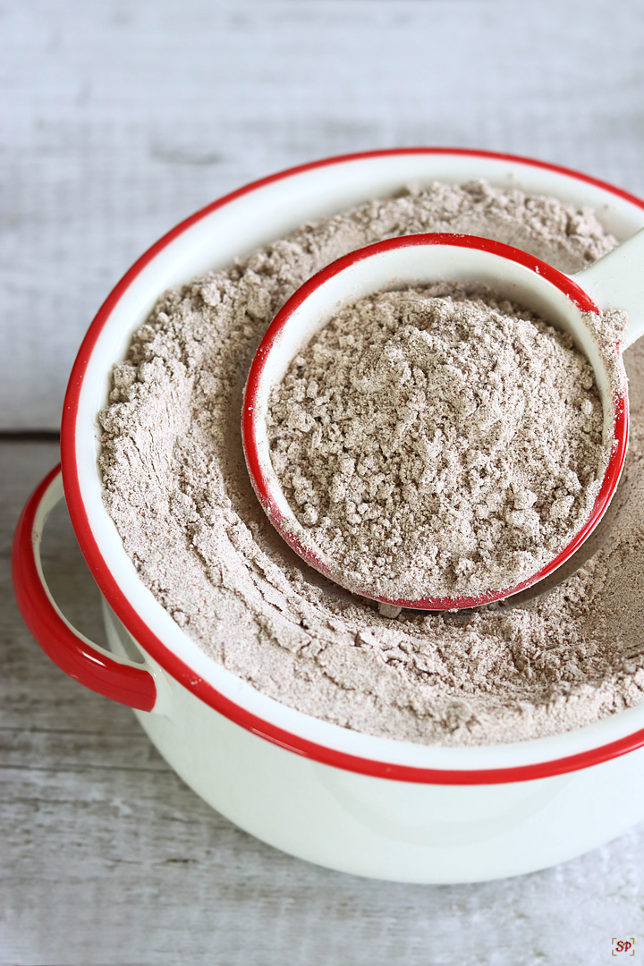 homemade sprouted ragi flour placed in a white bowl