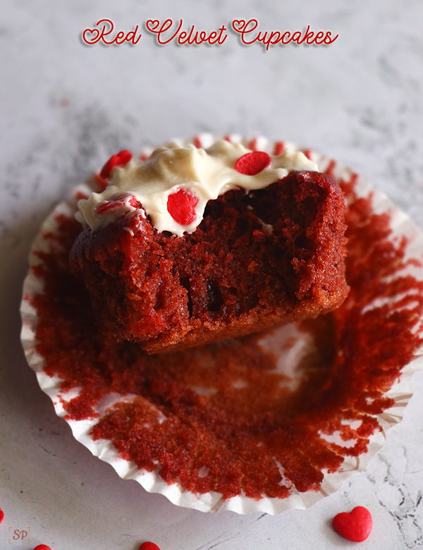 eggless red velvet cupcakes recipe