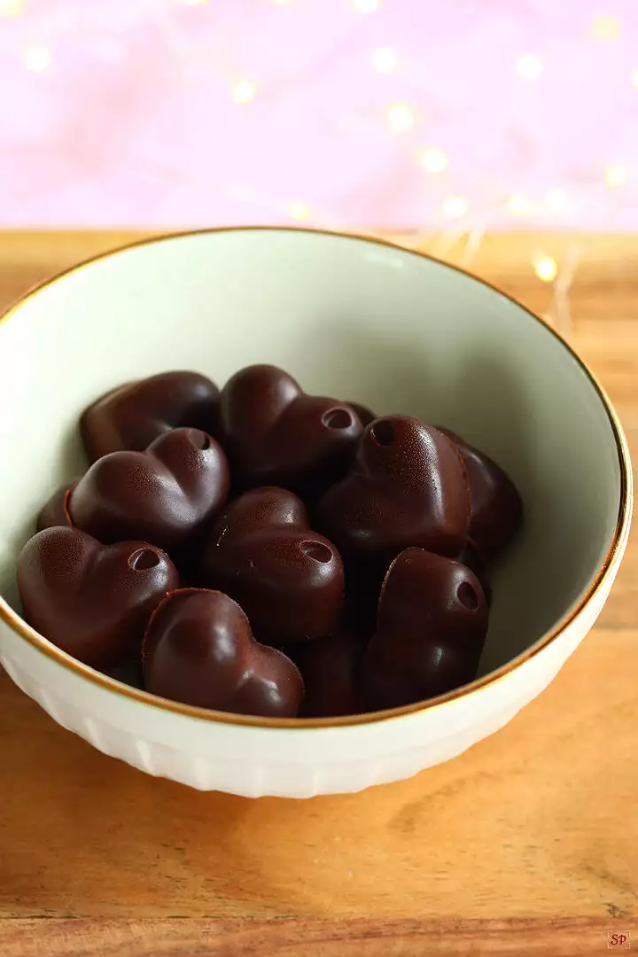 homemade chocolate placed in a beige color bowl