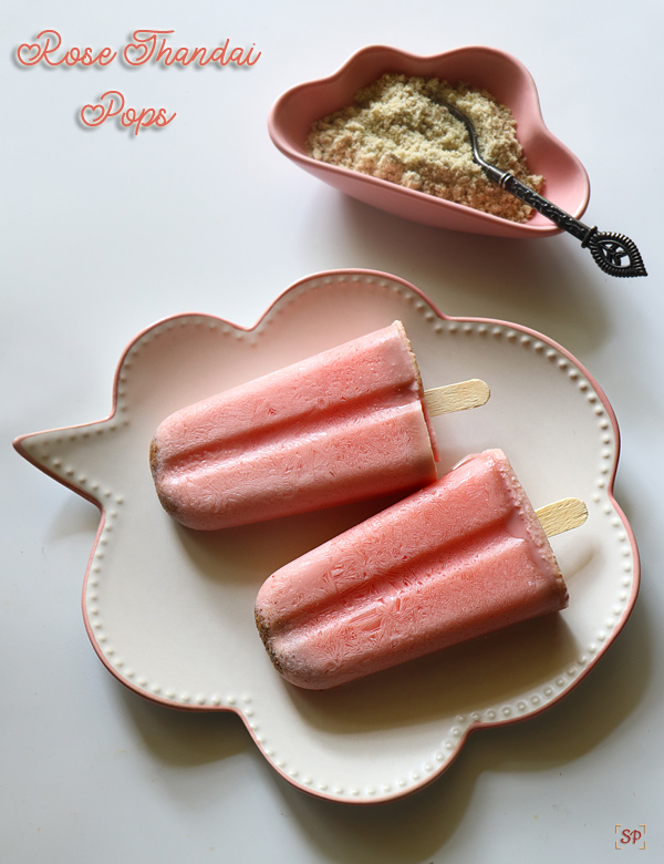 rose thandai popsicles recipe