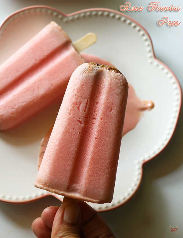rose thandai popsicles recipe
