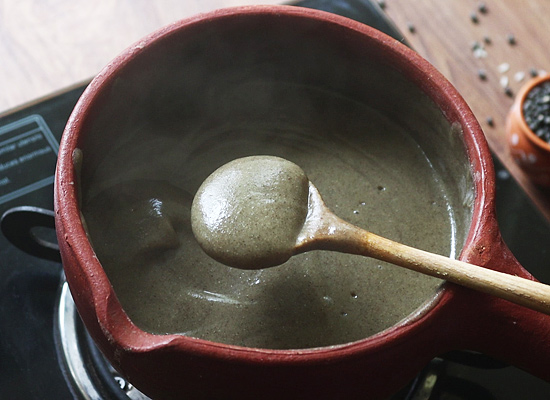 urad dal sweet porridge cook until thick and shiny