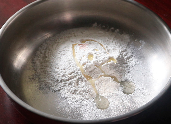 add rice flour along salt and ghee