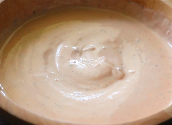 Cajun Sauce Prep Step 4 creamy cajan sauce