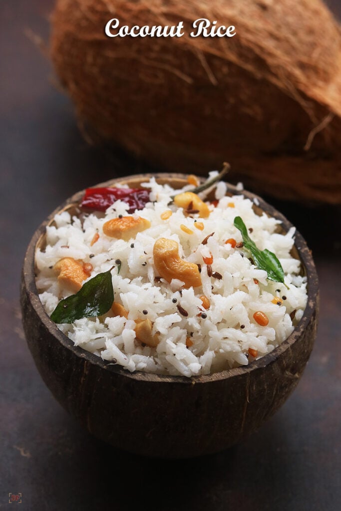 Coconut Rice Recipe Thengai Sadam Recipe Sharmis Passions