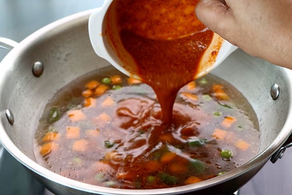 add bisi bele bath powder mixed with water