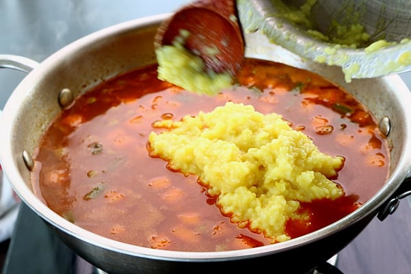 add cooked rice, dal