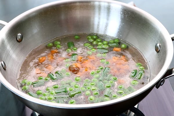 add salt, water