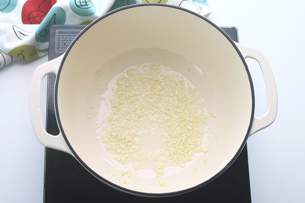 add garlic saute for few seconds