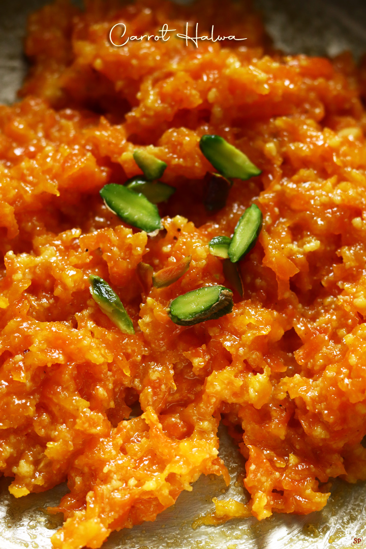 carrot halwa almost got ready in the pan