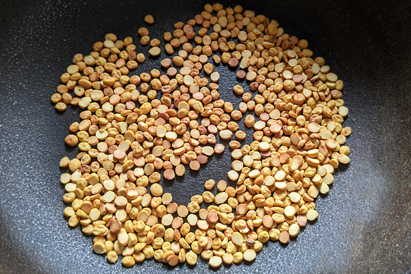 roast toor dal until golden