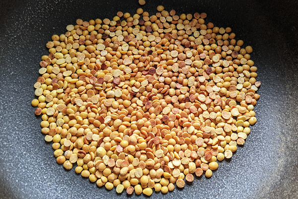 roast chana dal until golden