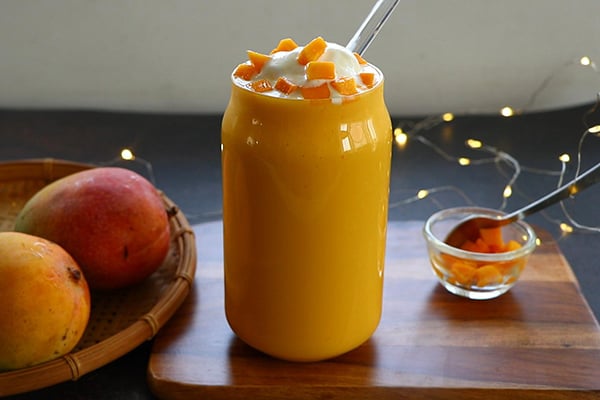 mango milkshake is ready to serve