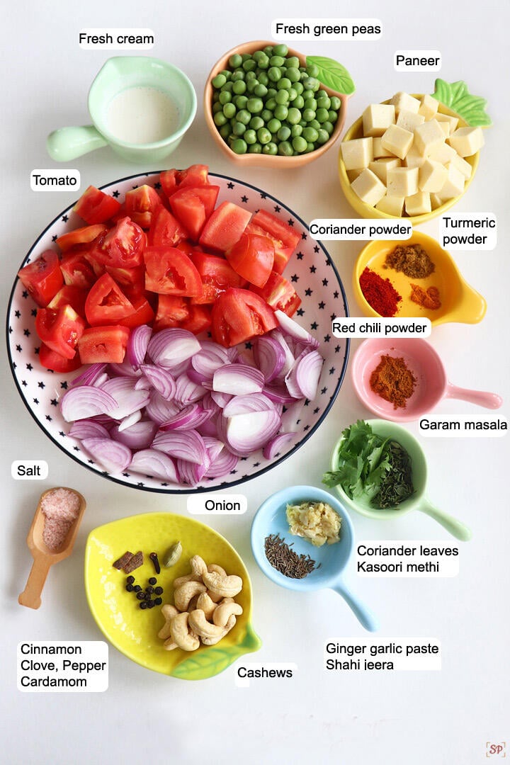 matar paneer ingredients
