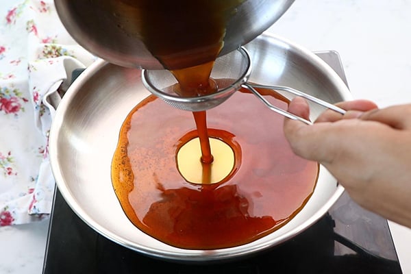 strain and add jaggery syrup