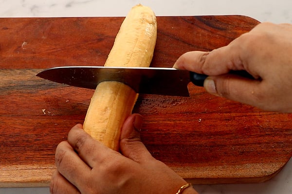 cut into half