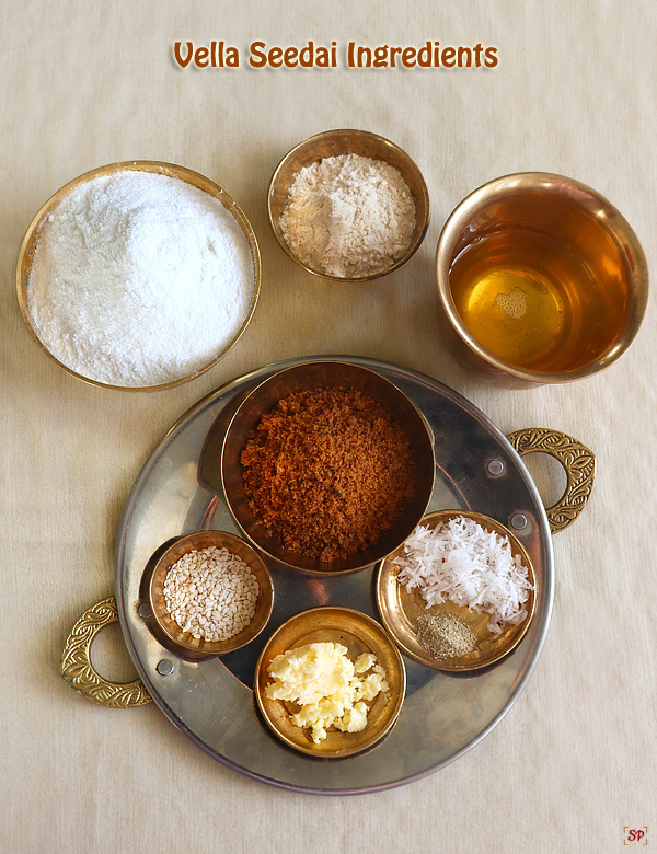 a displaying showing the ingredients to make vella seedai