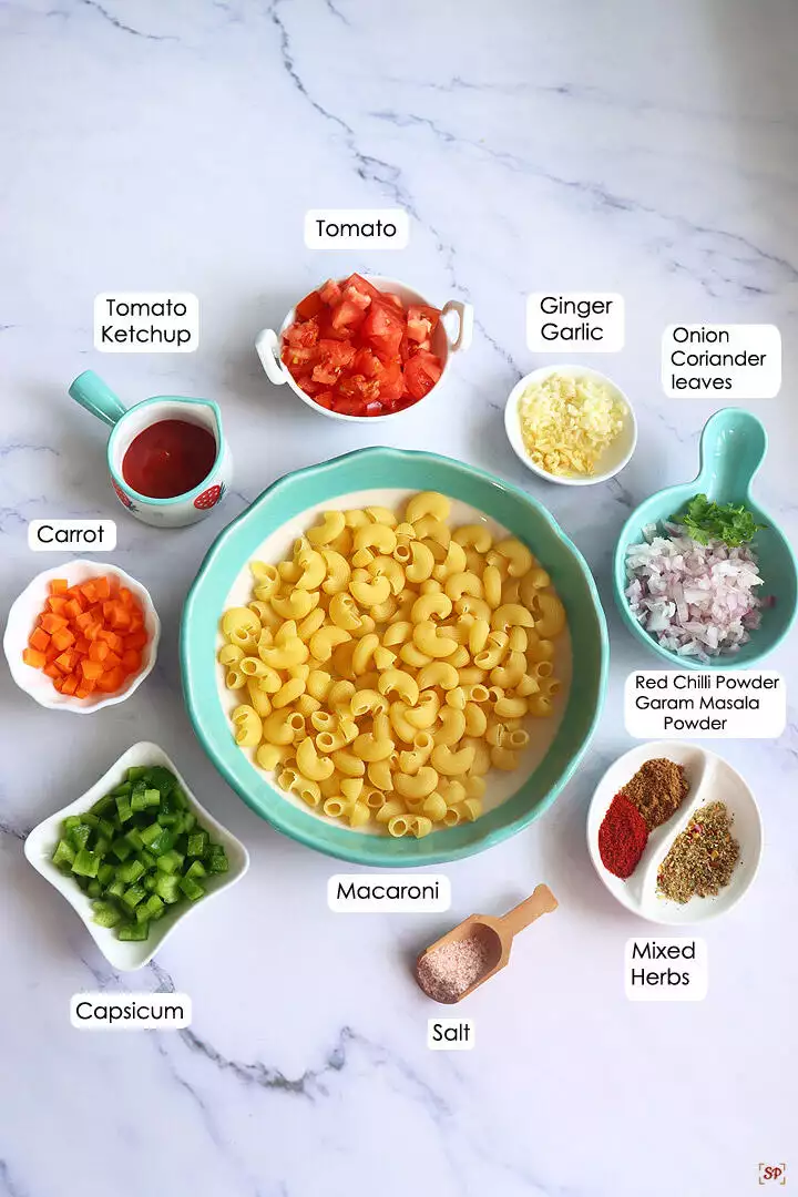 ingredients for macaroni pasta recipe
