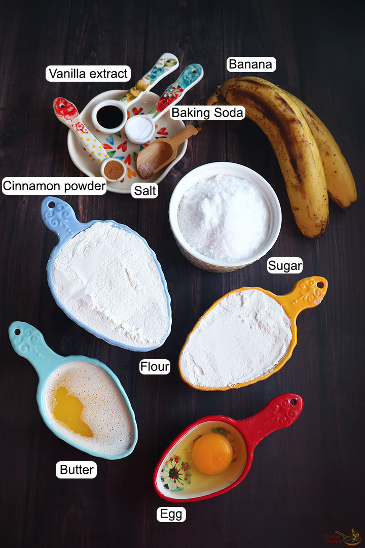 ingredients needed to make banana bread