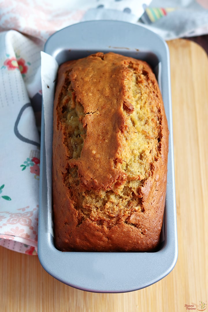 banana bread just baked
