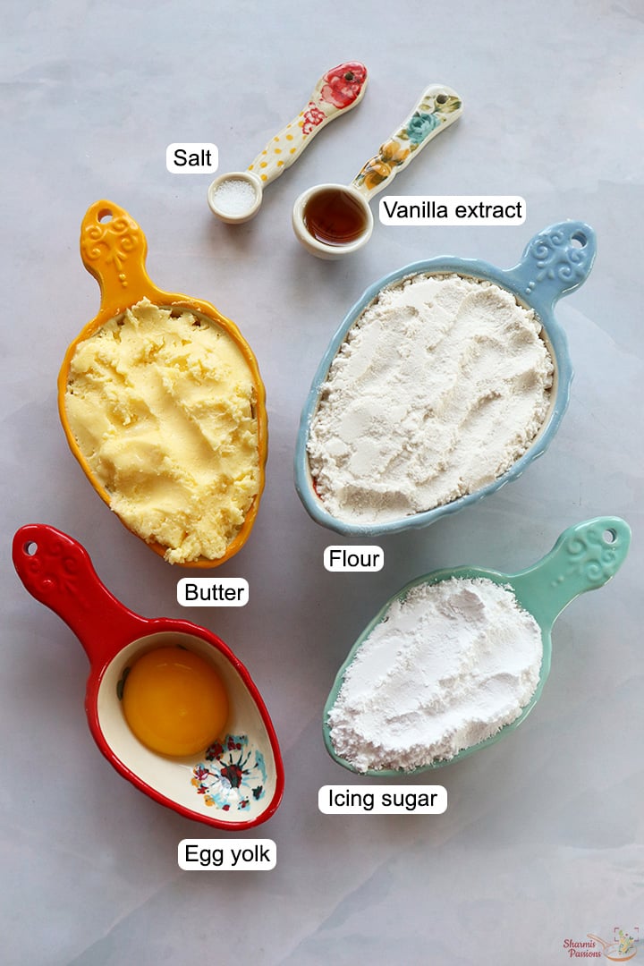 ingredients needed to make butter cookies
