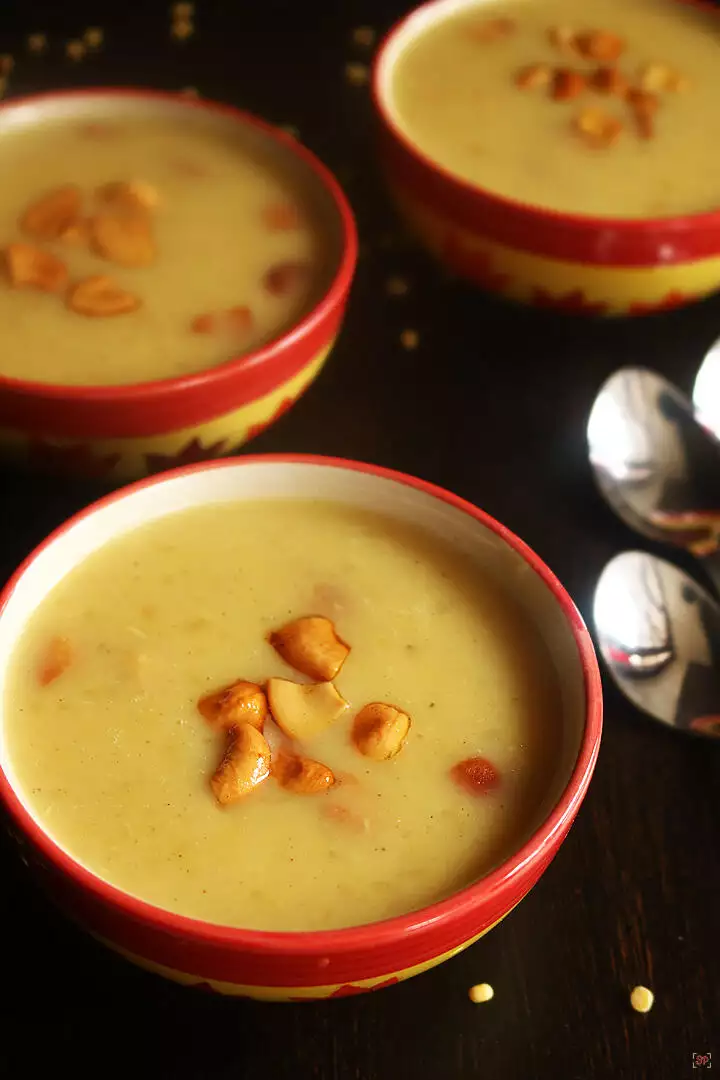 Paruppu Payasam Recipe   Moong Dal Payasam - 16