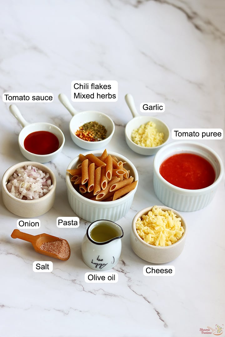 ingredients needed to make red sauce pasta