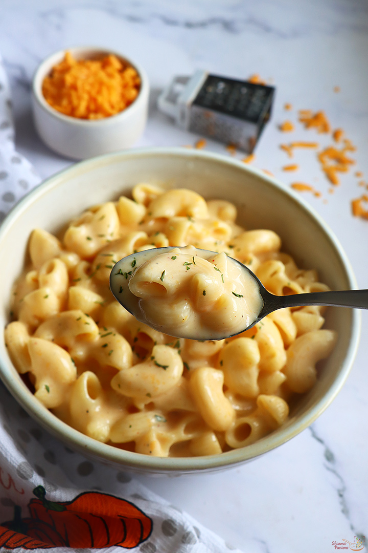creamy mac and cheese served