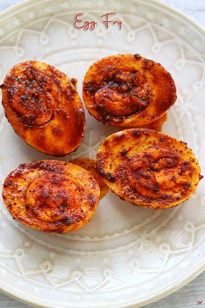 Egg Fry Recipe | Boiled Egg Fry Recipe - Sharmis Passions