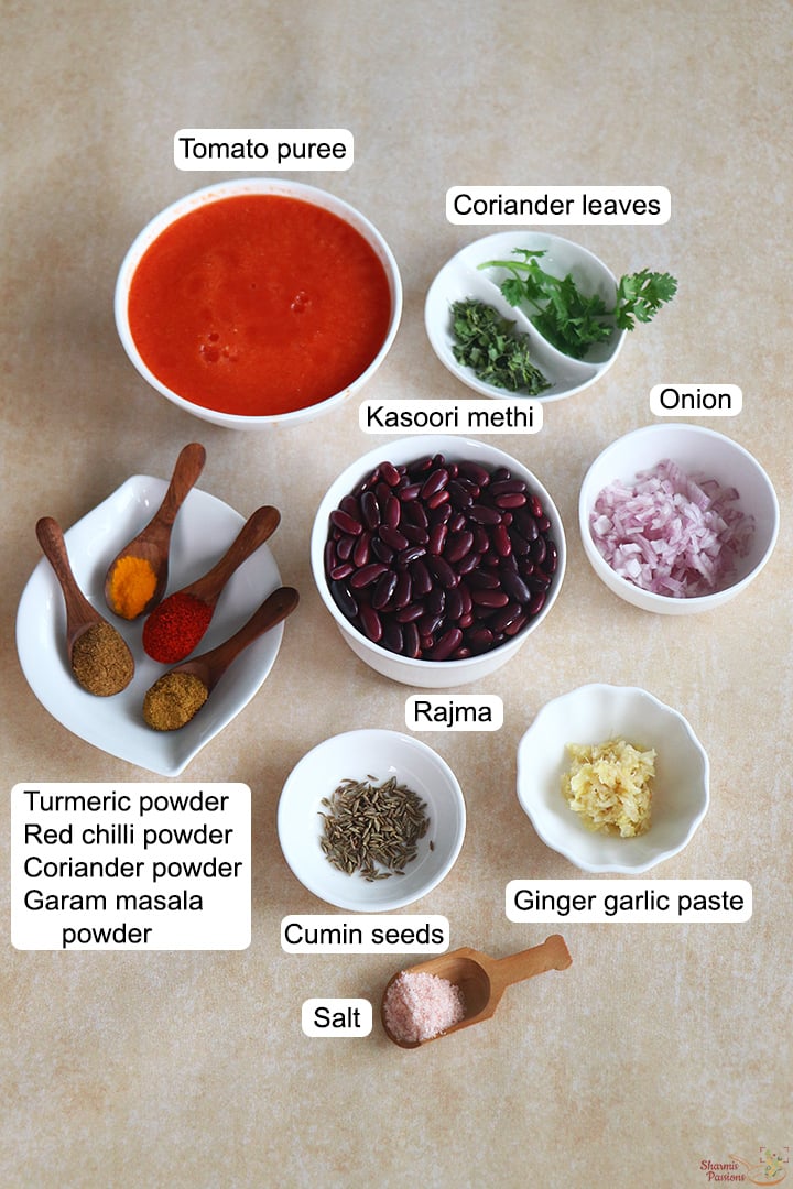 ingredients needed to make rajma masala